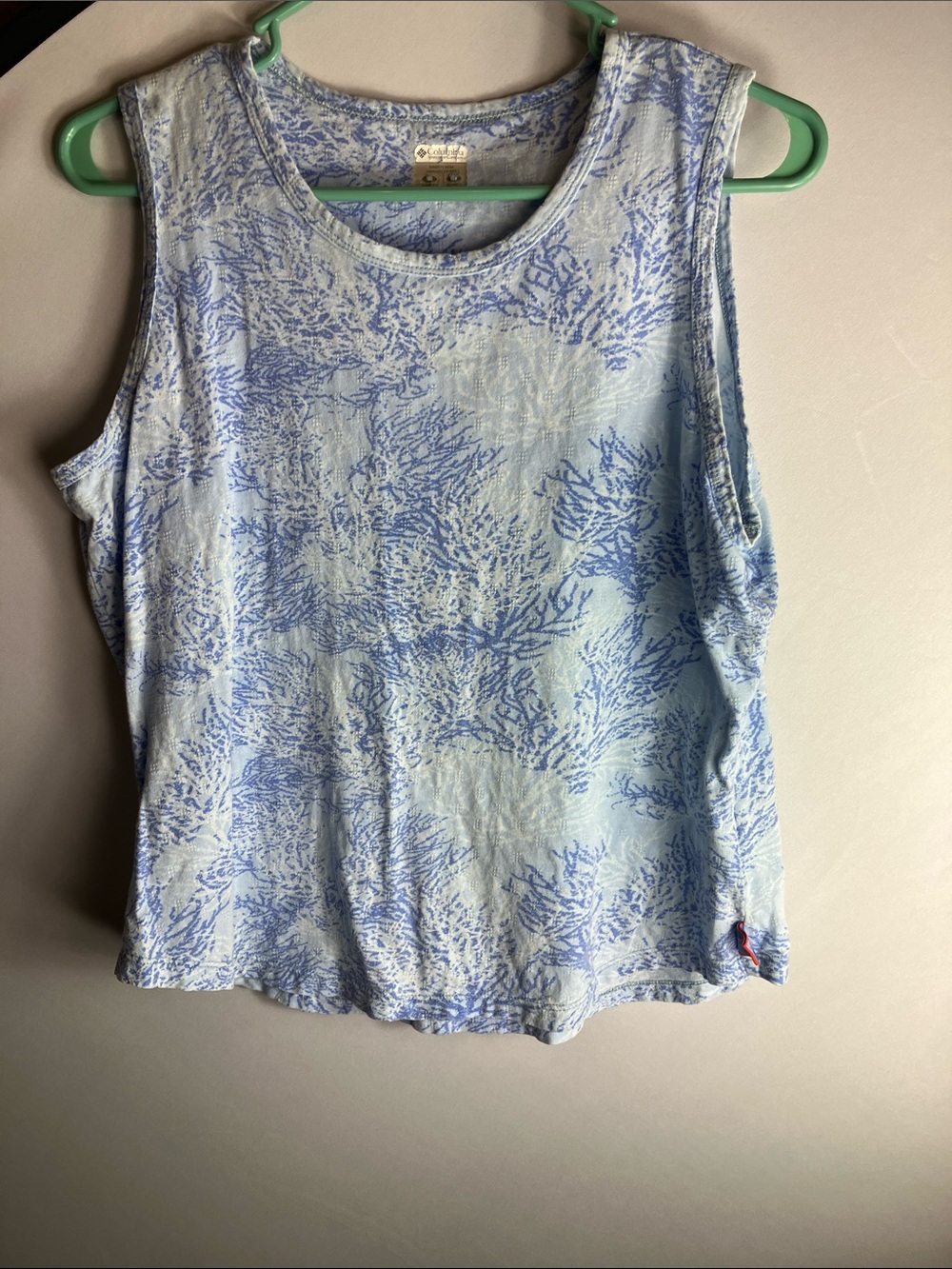 Columbia Pale Blue Coral-Print Sleeveless Tank